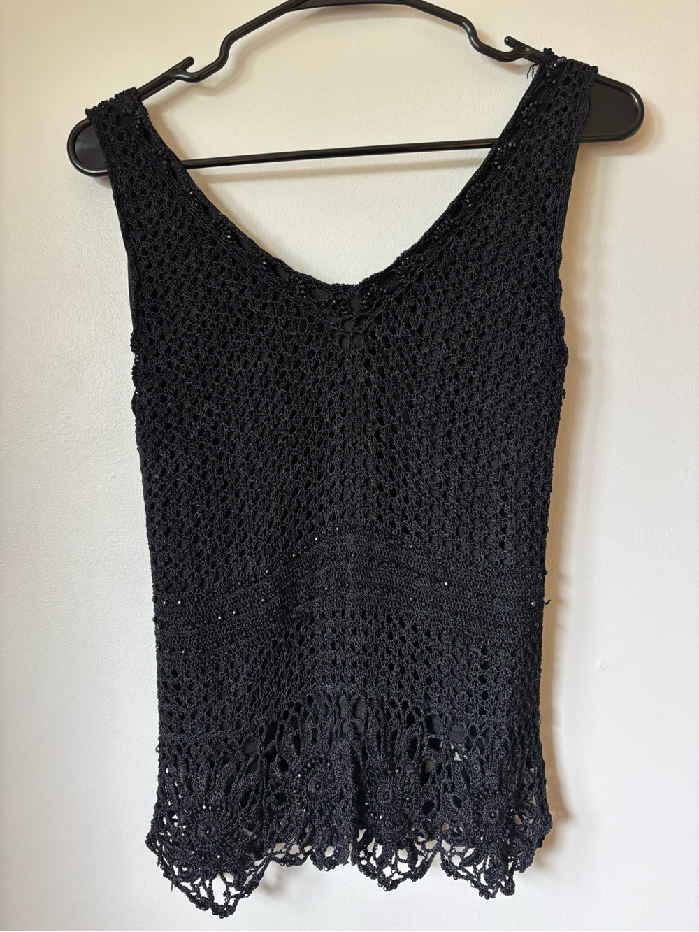 Black Crochet Tank Top